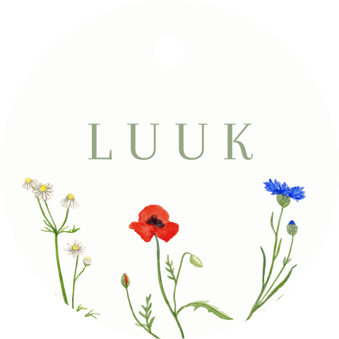 Label rond Wilde bloemen | 16 labels